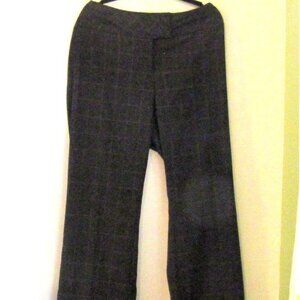 Worthington Dark Gray Checked Woman's Trousers Size 18              I642